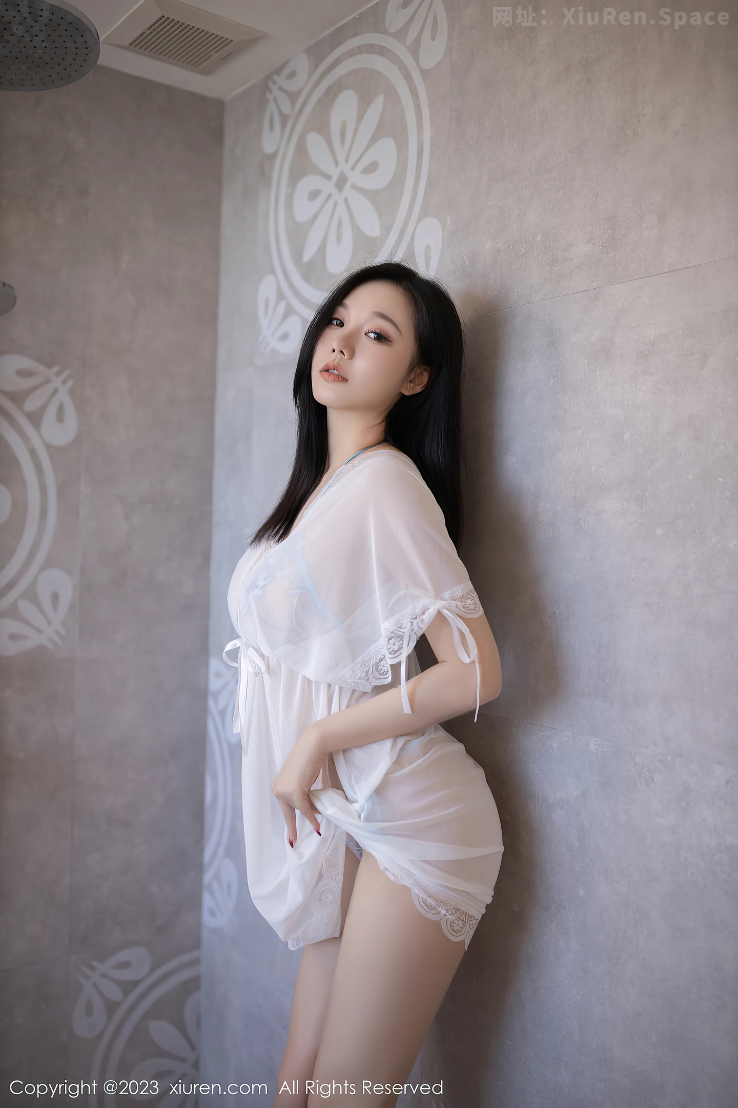 图片[5]-[XiuRen秀人网]2023.05.30 NO.6827 安然anran 白色透视睡衣与蓝色情趣内衣性感私房写真集-秀人网官方网站